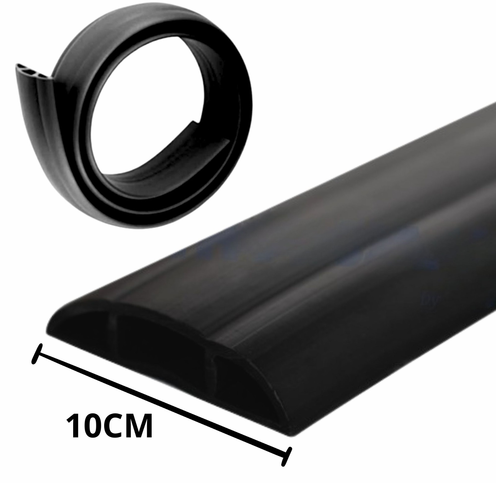 CANALETA DE JEBE PARA PISO 10CM X 3 METROS NEGRO